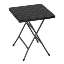 Urbn-Garden Urbngarden 73Cm Height Black Rattan Wood Look Square Folding Table - thumbnail 3