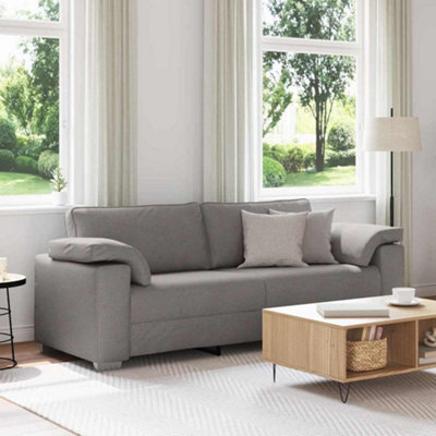 Vidaxl Sofa With Cushion Taupe 219 X 77 X 82 Cm Fabric - image 1