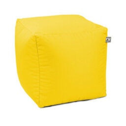 rucomfy Beanbags Rucomfy Indoor Or Outdoor Water Resistant Yellow Cube Beanbag Footstool - thumbnail 3
