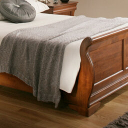 French Style Toulon Wooden Sleigh Bed - Mahogany Finish - King Size 5Ft Bed Frame Only - thumbnail 3
