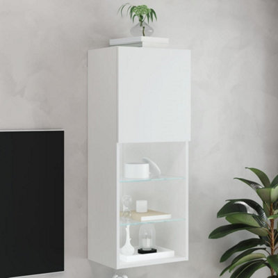 Berkfield Tv Cabinet With Led Lights White 40.5X30X102 Cm - image 1