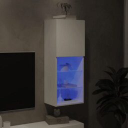 Berkfield Tv Cabinet With Led Lights White 40.5X30X102 Cm - thumbnail 5