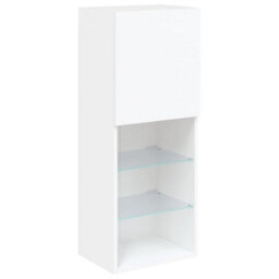Berkfield Tv Cabinet With Led Lights White 40.5X30X102 Cm - thumbnail 7