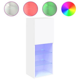 Berkfield Tv Cabinet With Led Lights White 40.5X30X102 Cm - thumbnail 2