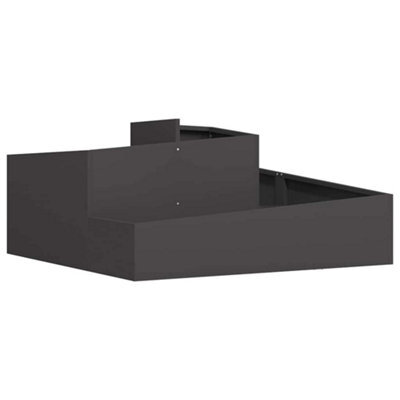 Berkfield Modern Garden Planter Black 100 X 100 X 50 Cm Steel