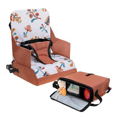 Dreambaby Grab N Go Kids Booster Seat - Portable Travel Toddler High Chair For Dining (6 M-3 Y) With Storage & Shoulder Strap