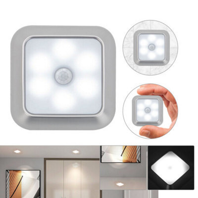 6Led Pir Motion Sensor Night Light Led Human Body Induction Wireless Detector Automatic Light On  Off For Home White 6000K - image 1