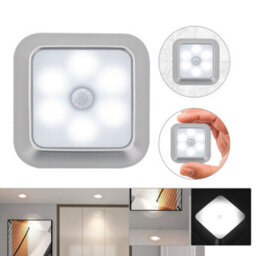 6Led Pir Motion Sensor Night Light Led Human Body Induction Wireless Detector Automatic Light On  Off For Home White 6000K - thumbnail 1