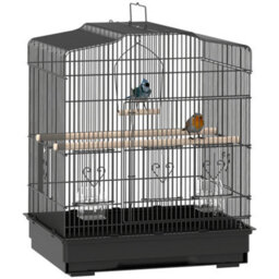 Pawhut 59Cm Large Bird Cage With Perches, Food Bowls, Swing, Black - thumbnail 2