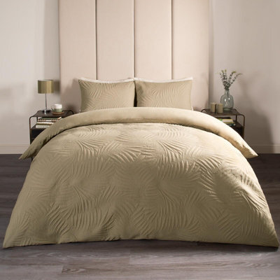 OHS Leaf Duvet Cover Set With Pillowcase Pinsonic Bedding Set Quilt, Sage - Double