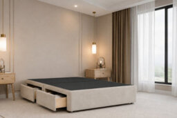 "Nexus Portofino Plush Divan, Cream, 54"" Winged Hb, 2 Drawers Foot-End, Open Coil Mattress, Double" - thumbnail 6