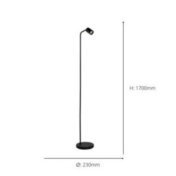Eglo Carlo Modern Steel Flexible Floor Lamp, Black - thumbnail 4