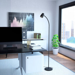 Eglo Carlo Modern Steel Flexible Floor Lamp, Black