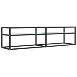 Berkfield Tv Cabinet White Marble 160X40X40.5 Cm Tempered Glass - thumbnail 2