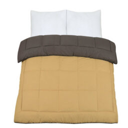 SleepyNights 7.5 Box Stitching Reversible Coverless Polycotton Duvet Sand And Charcoal Single - thumbnail 3