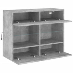 Berkfield Durable Tv Wall Cabinet With Led Lights Concrete Grey 78.5X30X60.5 Cm - thumbnail 8