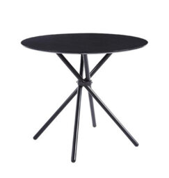 Hallowood Furniture Cullompton Small Round Dining Table (0.9M) With Black Top And Black Metal Legs - thumbnail 8