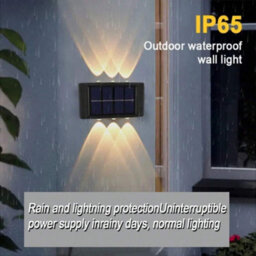 Set Of 2 Up Down Solar Wall Lights Outdoor - thumbnail 3