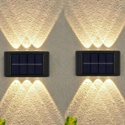 Set Of 2 Up Down Solar Wall Lights Outdoor - thumbnail 1