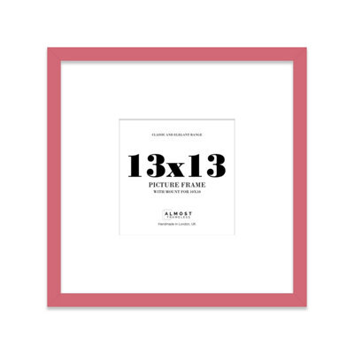 "13X13"" Pink Picture Frame - 13X13"" Square Frame With 10X10"" Mount For 13X13""/10X10"" Pictures Moderrn Style Thin Edge, 1 Pack" - image 1