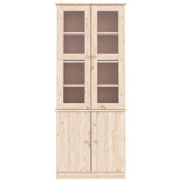 Vidaxl Glass Display Cabinet Alta 77X35X186.5 Cm Solid Wood Pine - thumbnail 3