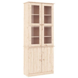 Vidaxl Glass Display Cabinet Alta 77X35X186.5 Cm Solid Wood Pine - thumbnail 2