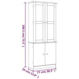 Vidaxl Glass Display Cabinet Alta 77X35X186.5 Cm Solid Wood Pine - thumbnail 9