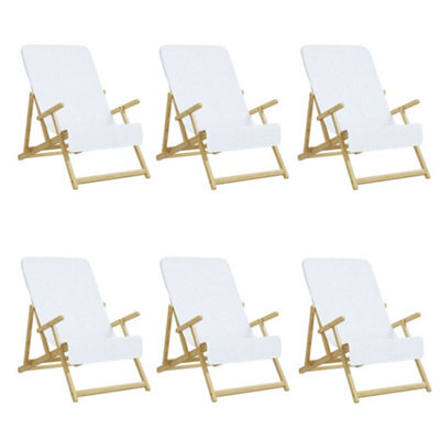 Berkfield Soft Beach Towels 6 Pcs White 60X135 Cm Fabric 400 Gsm