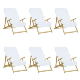 Berkfield Soft Beach Towels 6 Pcs White 60X135 Cm Fabric 400 Gsm