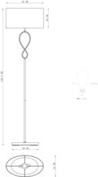 GoodHome Carnavon Light Grey Chrome Effect Floor Light - thumbnail 5
