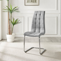 Furniturebox Uk 4 Seater Dining Set - Imperia White High Gloss Dining Table And Chairs - 4 Elephant Grey Murano Chairs - thumbnail 5