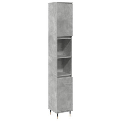 Berkfield Industrial Bathroom Cabinet Concrete Grey 30X30X190 Cm Engineered Wood - image 1