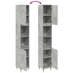 Berkfield Industrial Bathroom Cabinet Concrete Grey 30X30X190 Cm Engineered Wood - thumbnail 8