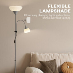Wyld Haus Nokave Metal Silver Led Uplighter Floor Lamp With Adjustable Gooseneck And Colour Temperature Options - thumbnail 6