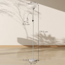Wyld Haus Nokave Metal Silver Led Uplighter Floor Lamp With Adjustable Gooseneck And Colour Temperature Options - thumbnail 3