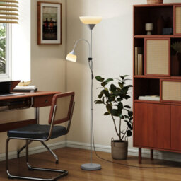 Wyld Haus Nokave Metal Silver Led Uplighter Floor Lamp With Adjustable Gooseneck And Colour Temperature Options - thumbnail 8