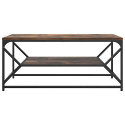 Berkfield Coffee Table With Shelf Smoked Oak 90X50X40 Cm Engineered Wood - thumbnail 5