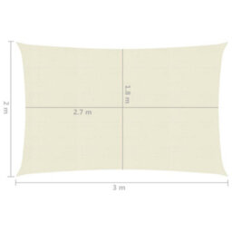 Berkfield Sunshade Sail 160 G/m2 Cream 2X3 M Hdpe - thumbnail 6