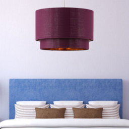 First Choice Lighting Kozy - Burgundy And Gold 30Cm Pendant Shade - thumbnail 3