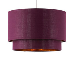 First Choice Lighting Kozy - Burgundy And Gold 30Cm Pendant Shade - thumbnail 1