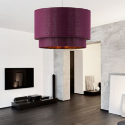 First Choice Lighting Kozy - Burgundy And Gold 30Cm Pendant Shade - thumbnail 4