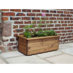 Marlborough Traditional Large Wooden Trough Planter X 2 - thumbnail 2