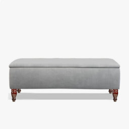 Lisbon Plain 90Cm Ottoman Storage Bench - Plush Velvet Shoe Bench - Silver Upholstery Footstool With Storage