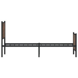 Berkfield Metal Bed Frame Without Mattress Brown Oak 80X200 Cm - thumbnail 6