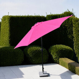 Garden Market Place The Garden Marketplace Garden Parasol 2.7M With Tilt And Crank Handle, Polyester Canopy And 38mm Aluminium Pole Pink - thumbnail 1