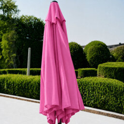 Garden Market Place The Garden Marketplace Garden Parasol 2.7M With Tilt And Crank Handle, Polyester Canopy And 38mm Aluminium Pole Pink - thumbnail 4