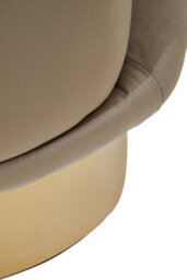 Orsina Mink Velvet Accent Chair, Mink Velvet Upholstery With Scalloped Shell Design, Gold Finish Curved Base - thumbnail 2