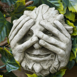 Burgess Peeping Green Man Stone Hanging Plaque Ivy Outdoor Statue Decor Garden Ornament - thumbnail 1