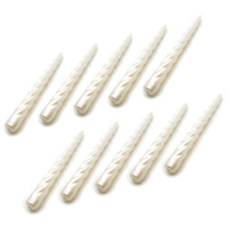 "SolaDirect Tapered Dinner Candles, Table Spiral Candles, Pack Of 10, Decorative Household Candles, Up To 7 Hours, 23 Cm / 9"" (Pearl Metallic)" - thumbnail 5