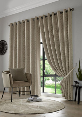 Luxury Living Eswic Eyelet Ring Top Curtains Gold - image 1